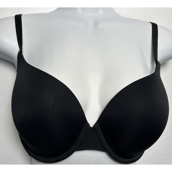 Victoria's Secret Smooth Black Solid 36D T-Shirt Push Up Full Coverage Bra - Picture 1 of 7